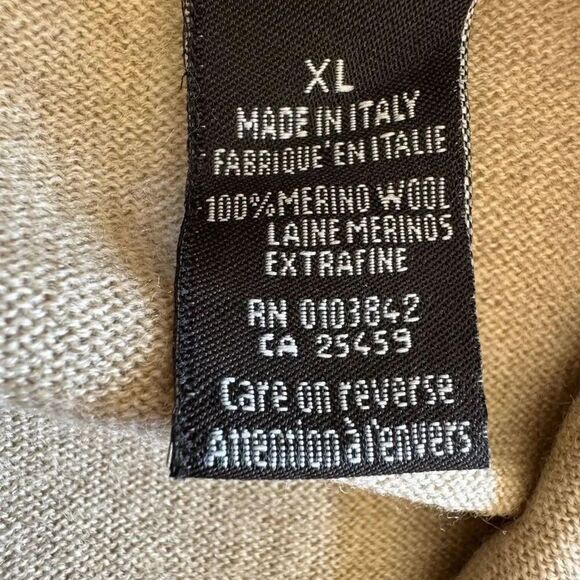 Valda  by Toscana Collection wool sweater Men's Tan  collared SZ XL #2326 - Picture 10 of 14